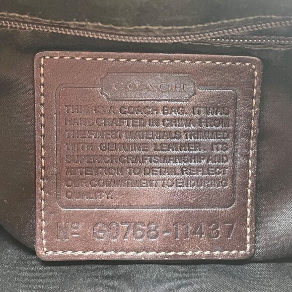 Coach Women’s Brown Leather Trim Signature Canvas Adjustable Strap Shoulder Bag - Picture 5 of 13